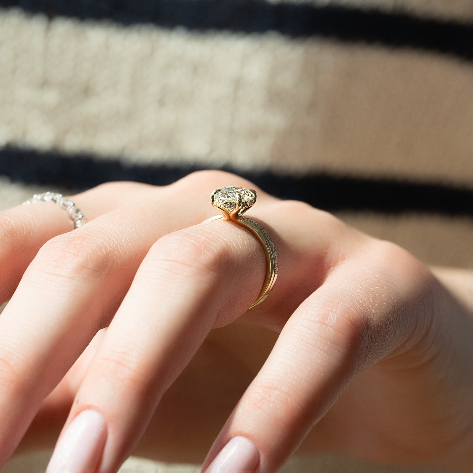 The Sarah Set With A 2 Carat Oval Lab Diamond