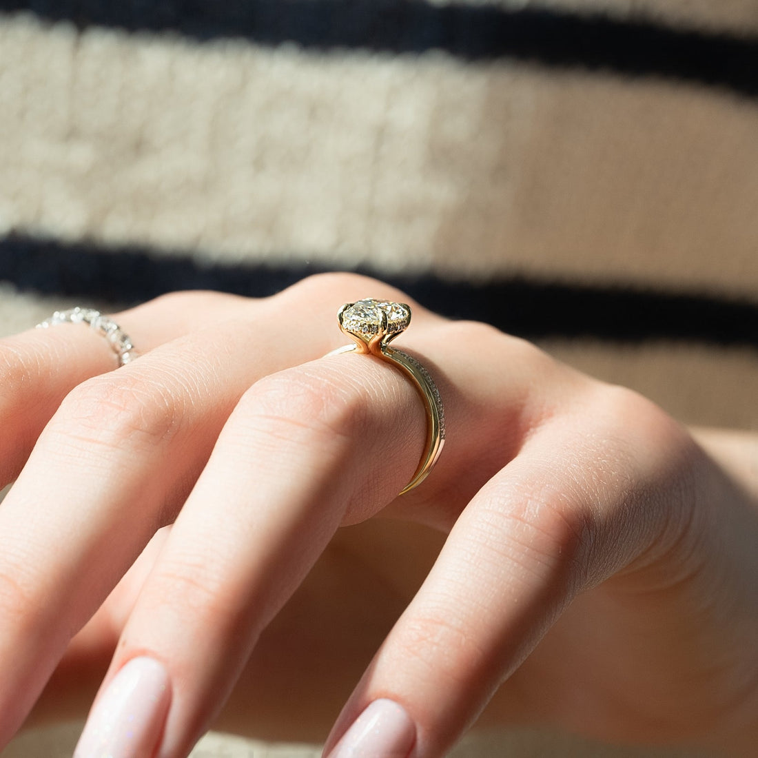 The Sarah Set With A 2 Carat Oval Lab Diamond
