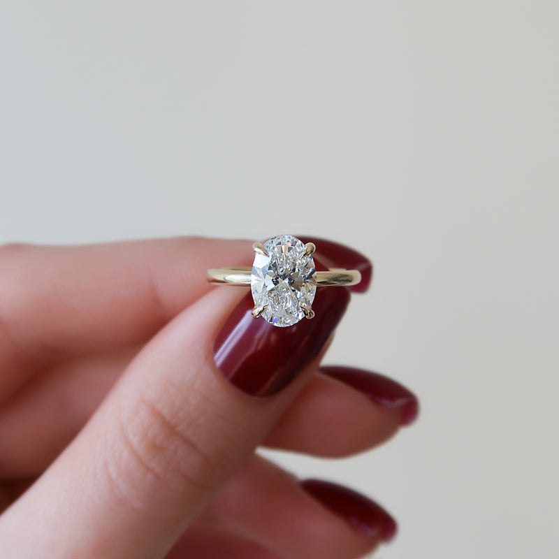 The Sarah Set With A 2 Carat Oval Lab Diamond