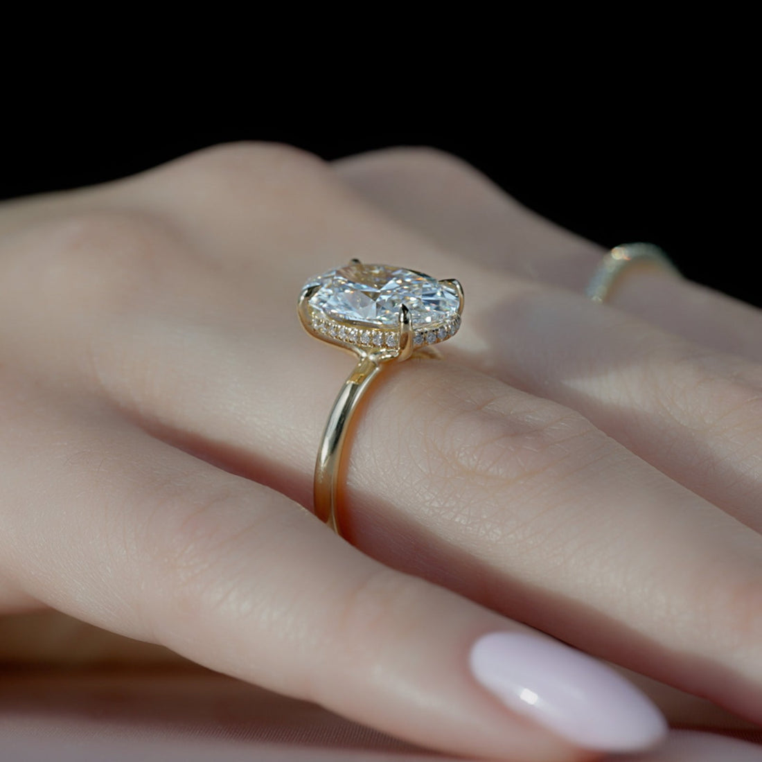 The Sarah Set With A 2 Carat Oval Lab Diamond