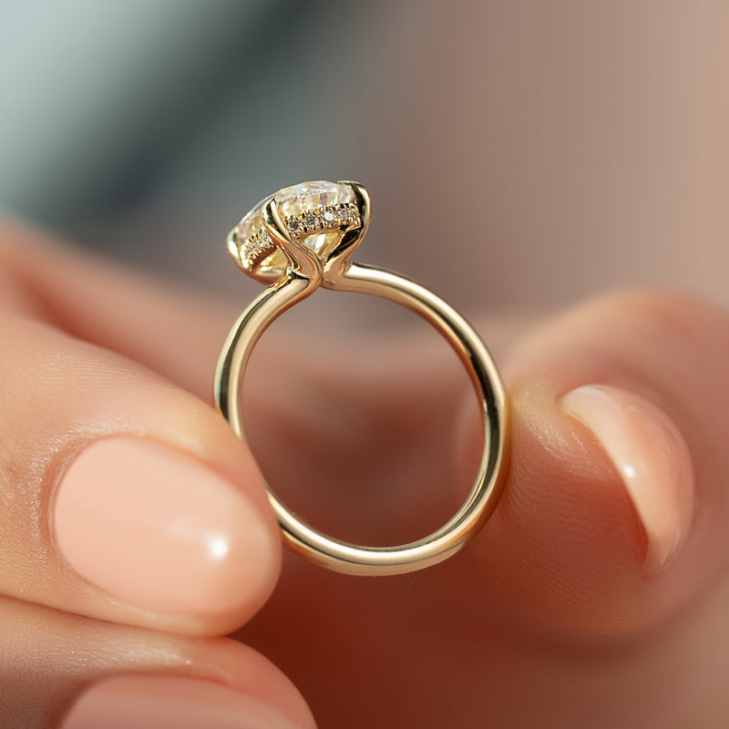The Sarah Set With A 2 Carat Pear Lab Diamond