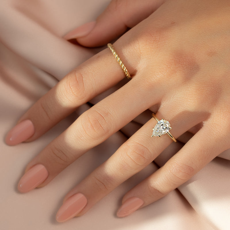 The Sarah Set With A 2 Carat Pear Lab Diamond