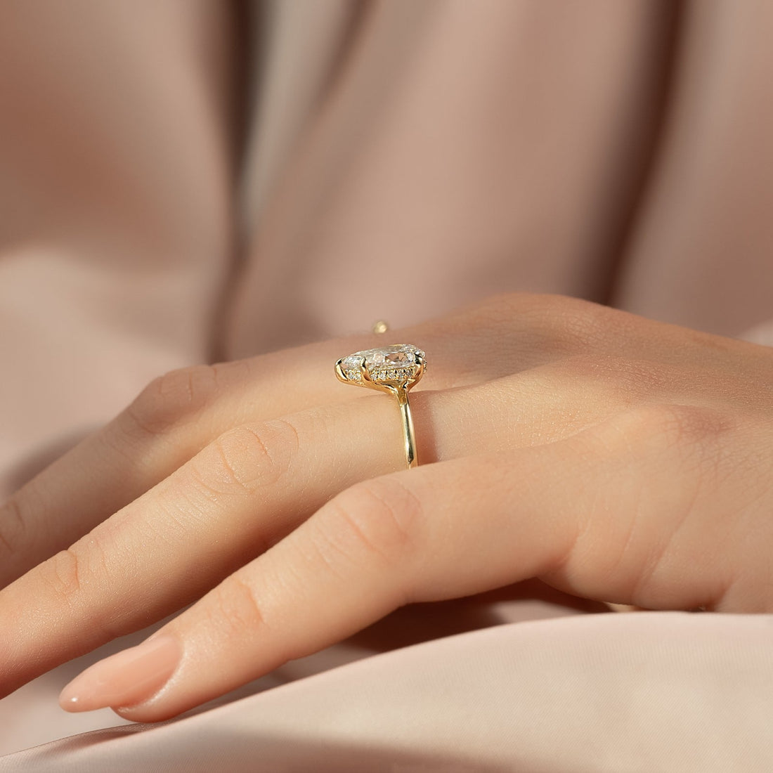The Sarah Set With A 2 Carat Pear Lab Diamond
