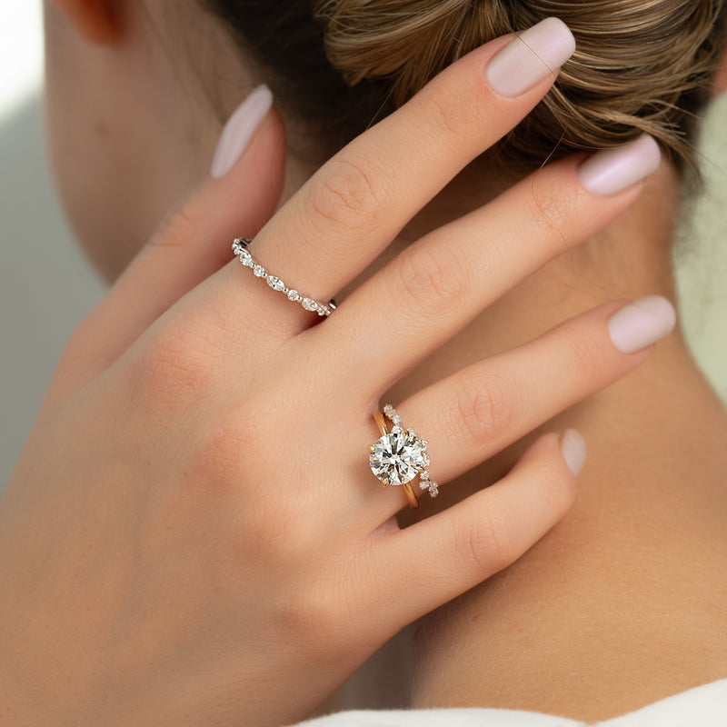 The Sarah Set With A 2 Carat Round Lab Diamond