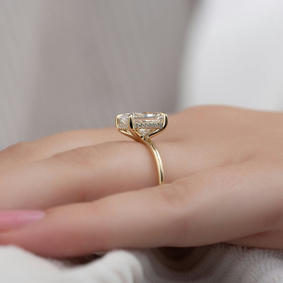 The Sarah Set With A 2 Carat Radiant Lab Diamond