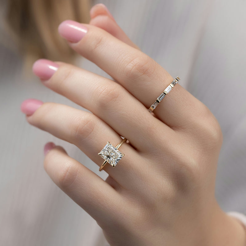 The Sarah Set With A 2 Carat Radiant Lab Diamond