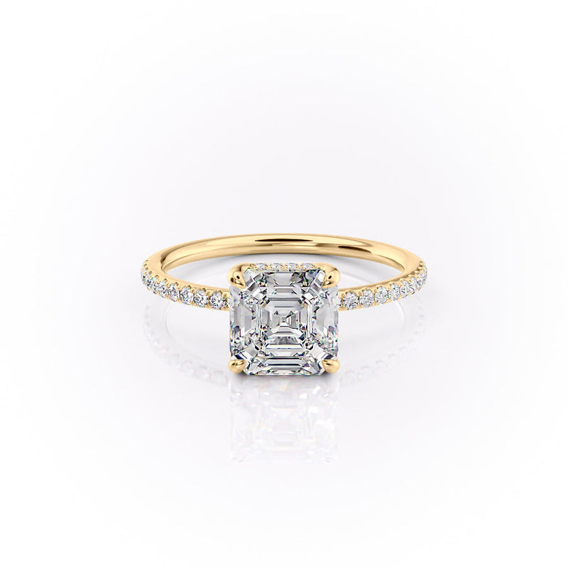 The Pave Sarah Set With A 2 Carat Asscher Lab Diamond