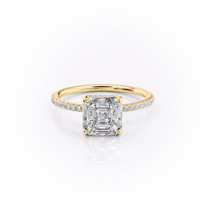 The Pave Sarah Set With A 2 Carat Asscher Lab Diamond