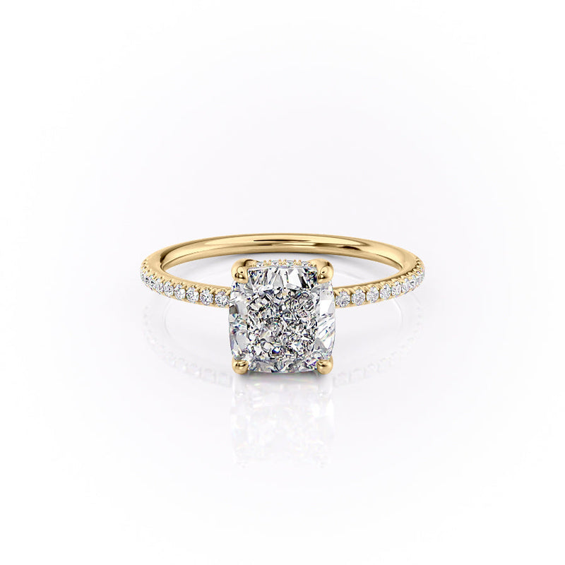 The Pave Sarah Set With A 2 Carat Cushion Lab Diamond