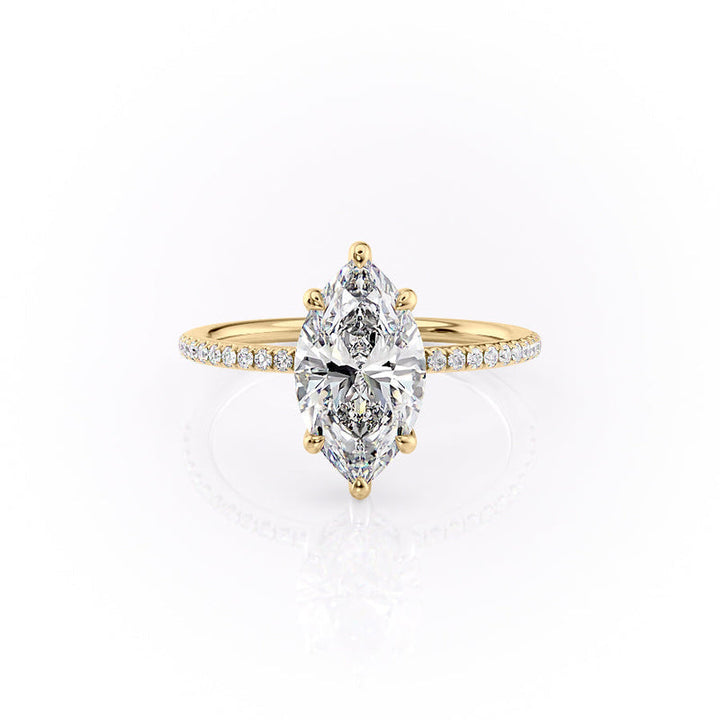 The Pave Sarah Set With A 2 Carat Marquise Lab Diamond