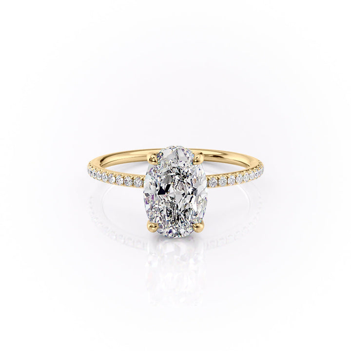 The Pave Sarah Set With A 2 Carat Oval Lab Diamond