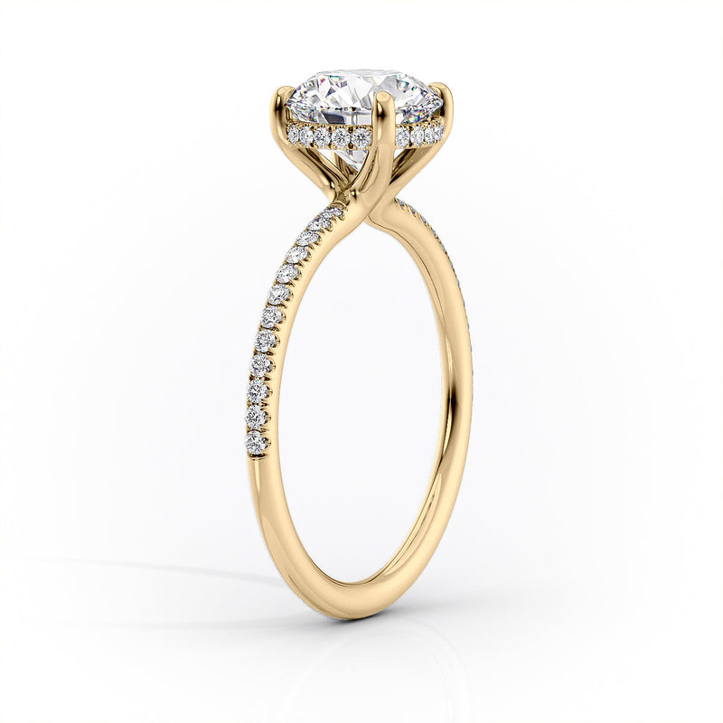 The Pave Sarah Set With A 2 Carat Round Lab Diamond