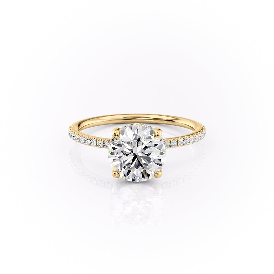 The Pave Sarah Set With A 2 Carat Round Lab Diamond