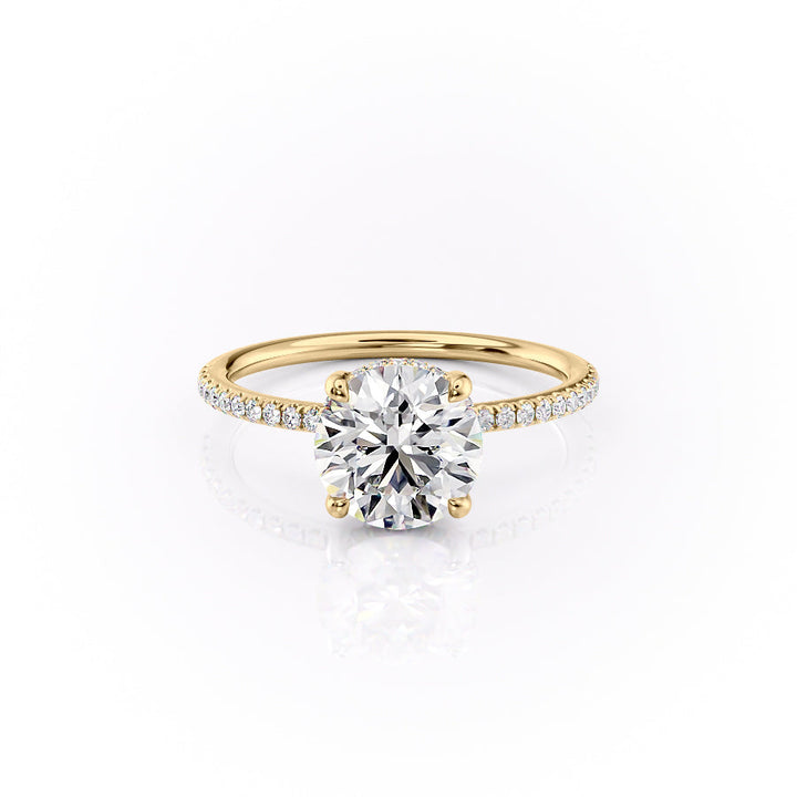 The Pave Sarah Set With A 2 Carat Round Lab Diamond