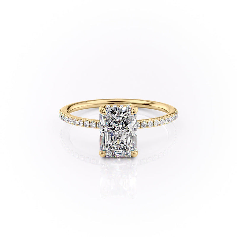 The Pave Sarah Set With A 2 Carat Radiant Lab Diamond