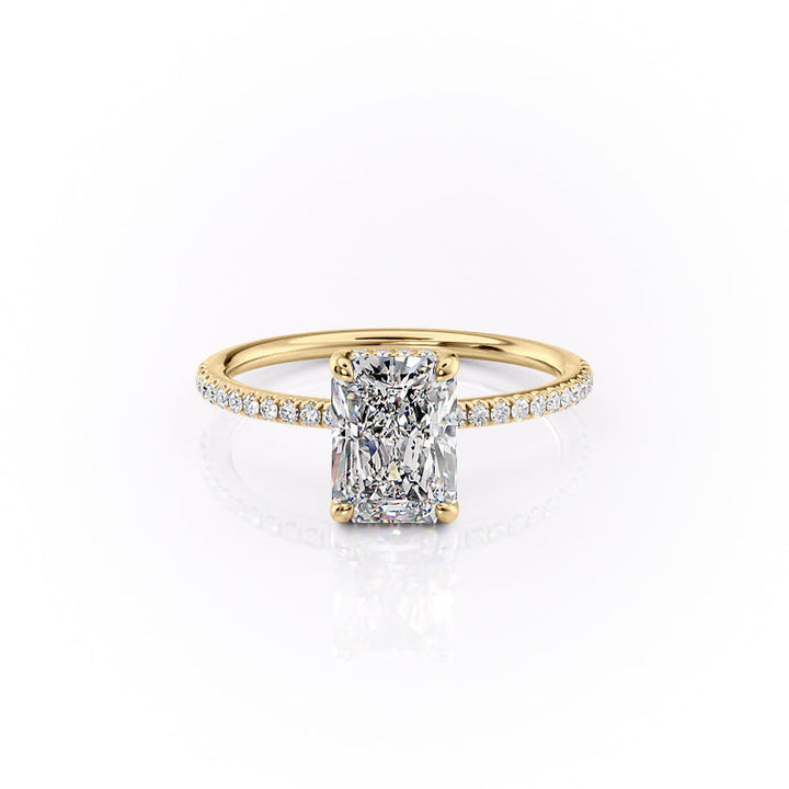 The Pave Sarah Set With A 2 Carat Radiant Lab Diamond