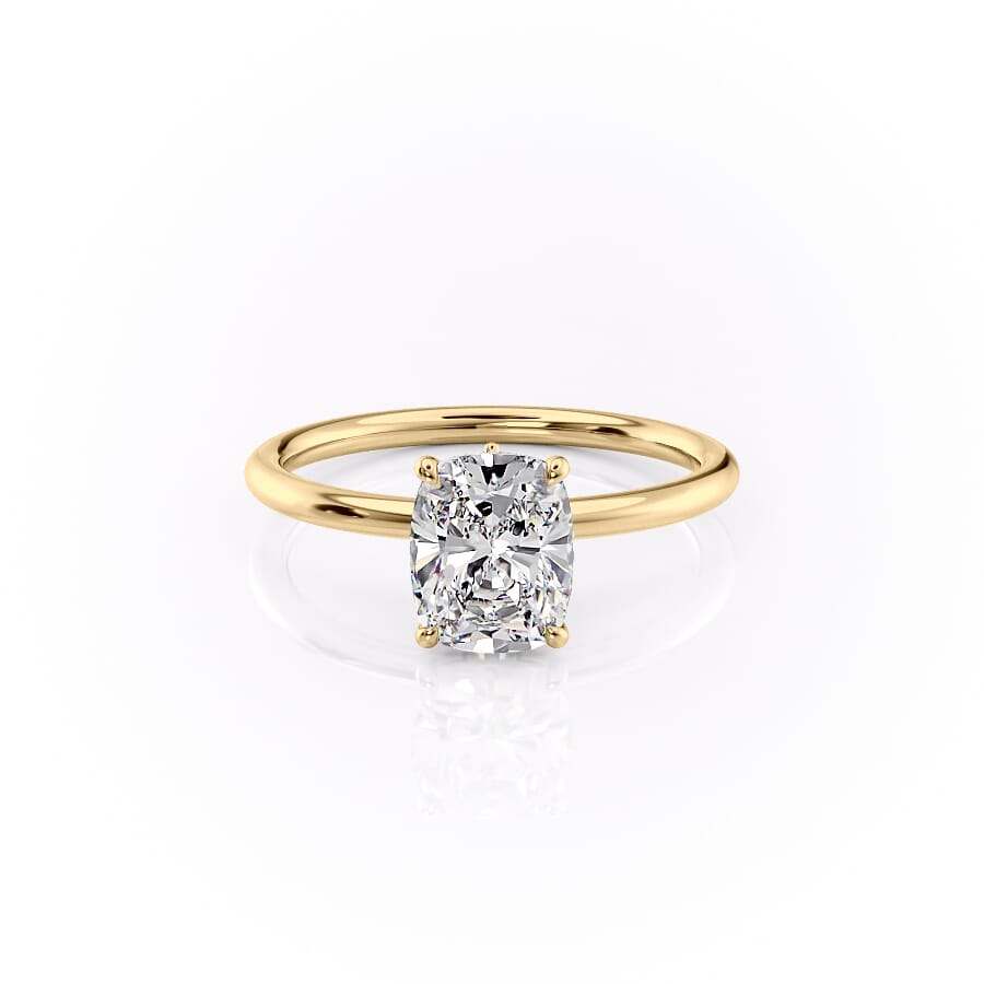 The Luna Set With A 2 Carat Elongated Cushion Lab Diamond