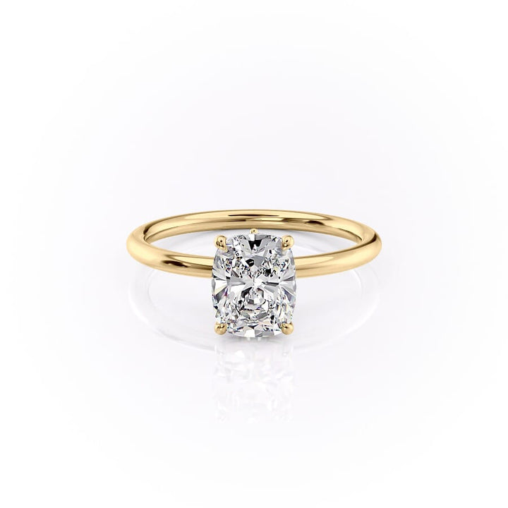 The Luna Set With A 2 Carat Elongated Cushion Lab Diamond
