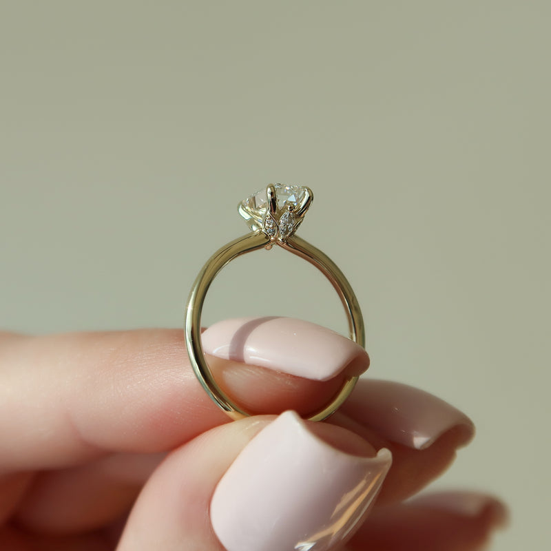 The Luna Set With A 2 Carat Emerald Lab Diamond