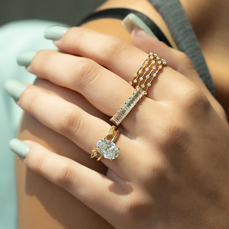 The Luna Set With A 2 Carat Oval Lab Diamond