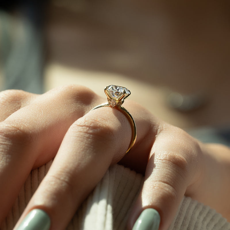 The Luna Set With A 2 Carat Oval Lab Diamond