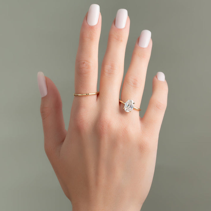 The Luna Set With A 2 Carat Oval Lab Diamond
