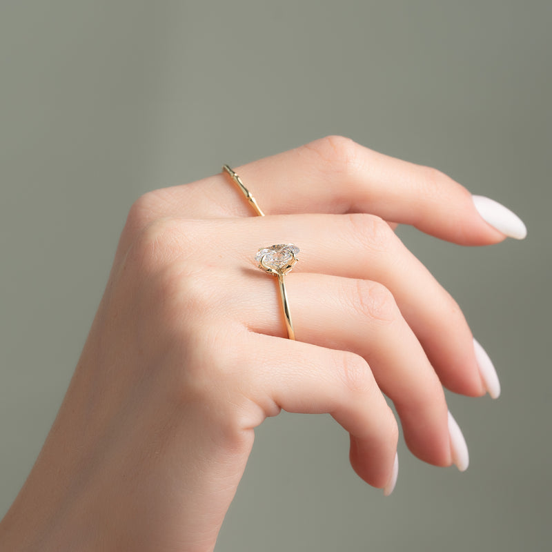 The Luna Set With A 2 Carat Oval Lab Diamond