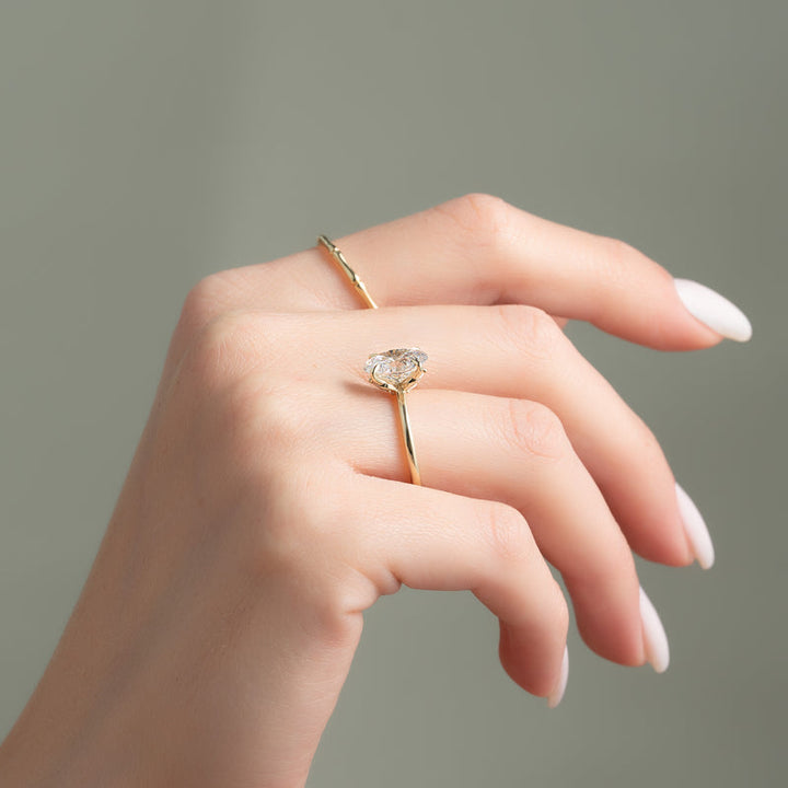 The Luna Set With A 2 Carat Elongated Cushion Lab Diamond