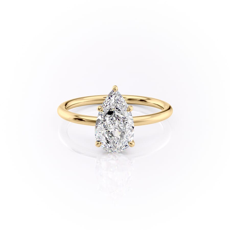 The Luna Set With A 2 Carat Pear Lab Diamond
