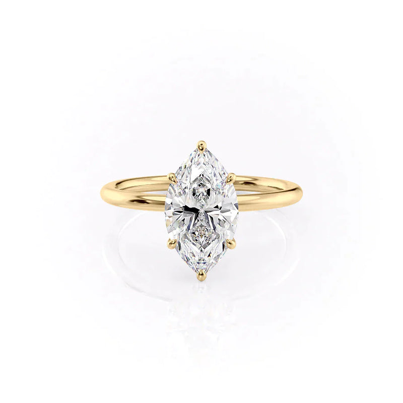 The Luna Set With A 2 Carat Marquise Lab Diamond