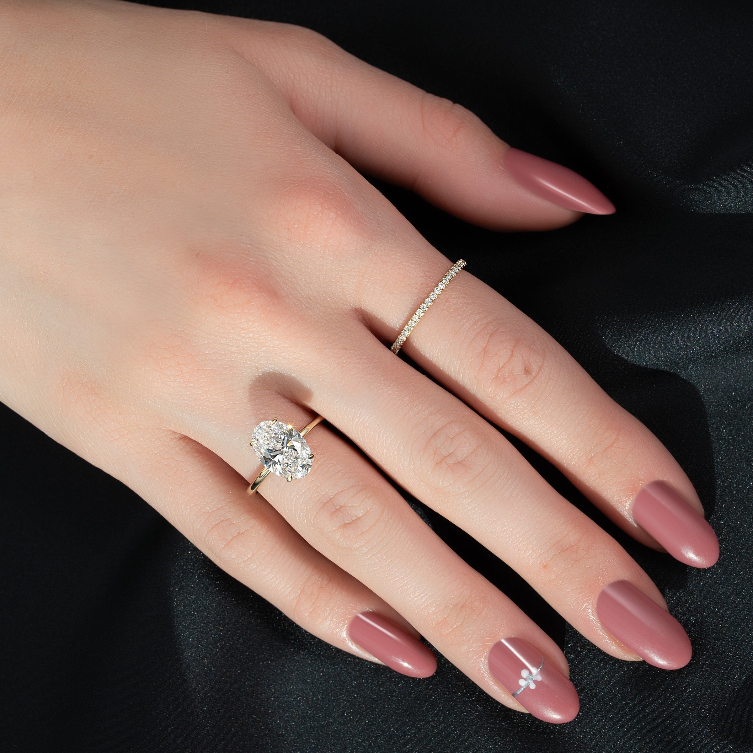 The Margot Set With A 2 Carat Oval Lab Diamond