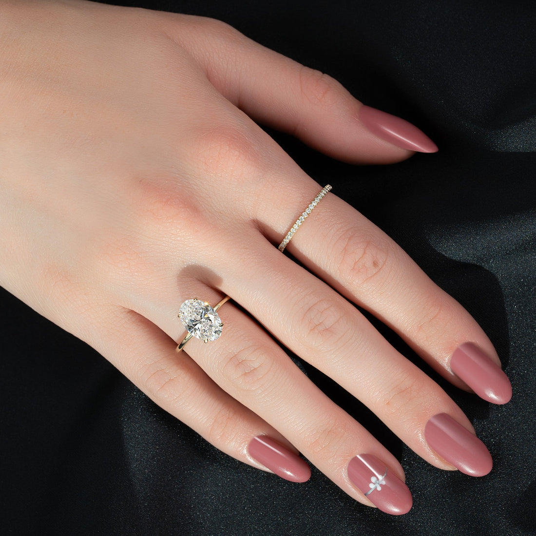 The Margot Set With A 2 Carat Oval Lab Diamond