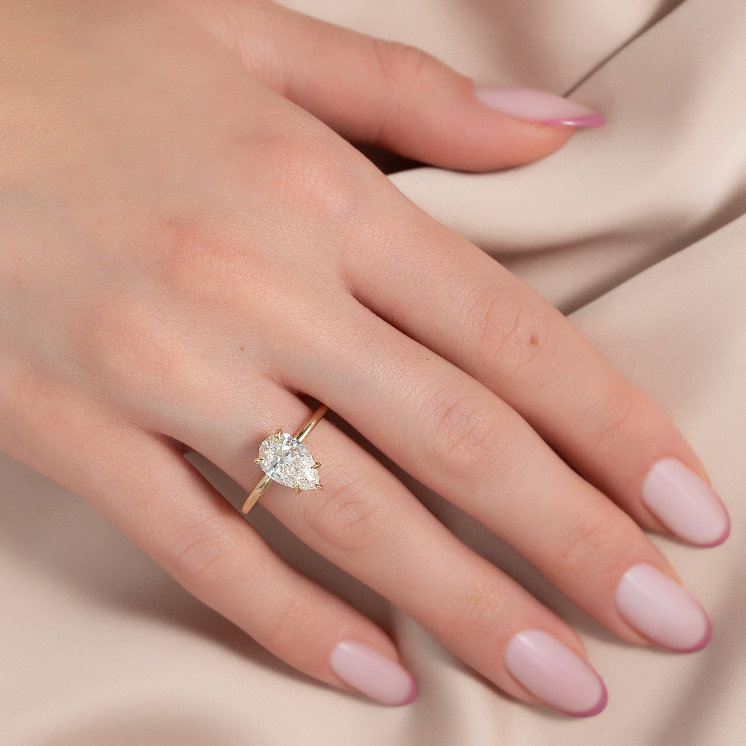 The Margot Set With A 2 Carat Pear Lab Diamond