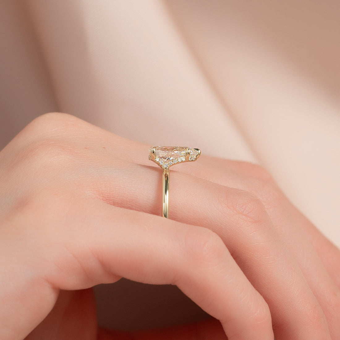 The Margot Set With A 2 Carat Pear Lab Diamond