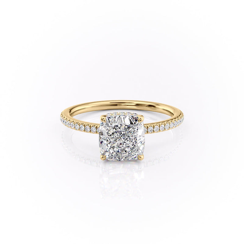 The Pave Margot Set With A 2 Carat Cushion Lab Diamond