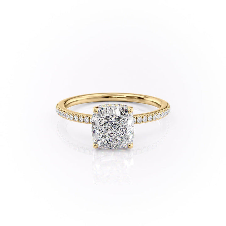 The Pave Margot Set With A 2 Carat Cushion Lab Diamond
