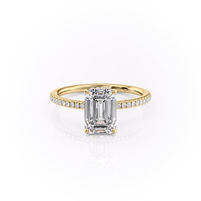 The Pave Margot Set With A 2 Carat Emerald Lab Diamond