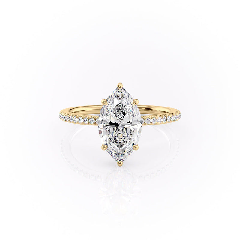 The Pave Margot Set With A 2 Carat Marquise Lab Diamond