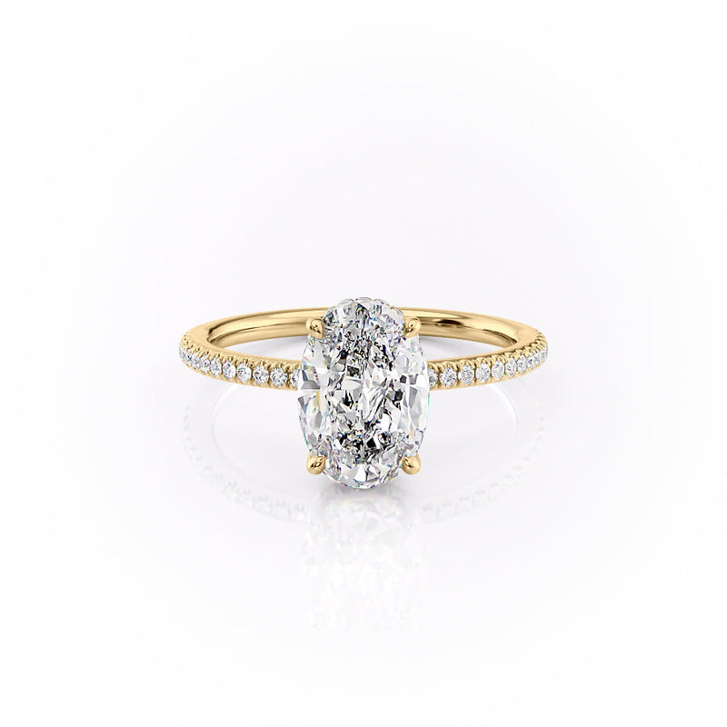 The Pave Margot Set With A 2 Carat Oval Lab Diamond