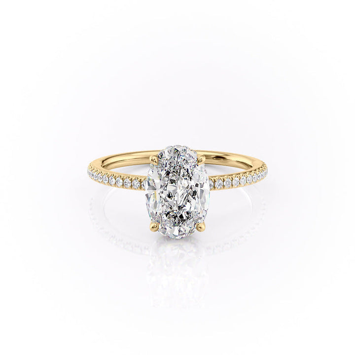 The Pave Margot Set With A 2 Carat Oval Lab Diamond
