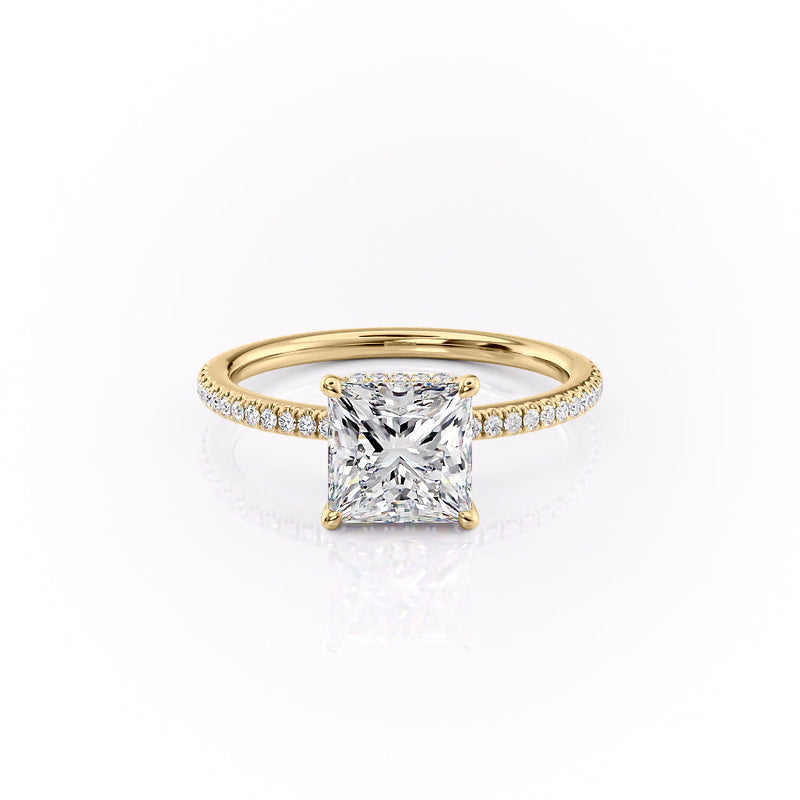 The Pave Margot Set With A 2 Carat Princess Lab Diamond