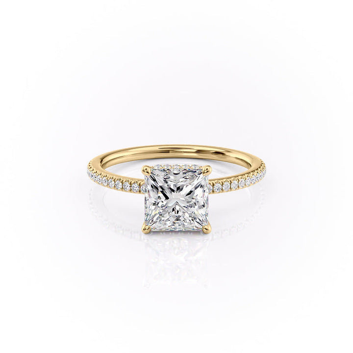 The Pave Margot Set With A 2 Carat Princess Lab Diamond