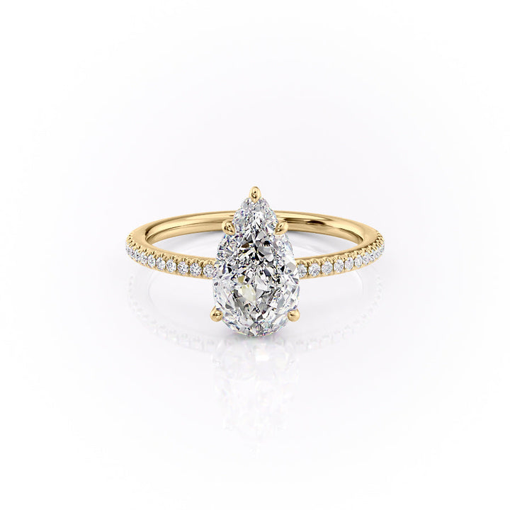The Pave Margot Set With A 2 Carat Pear Lab Diamond