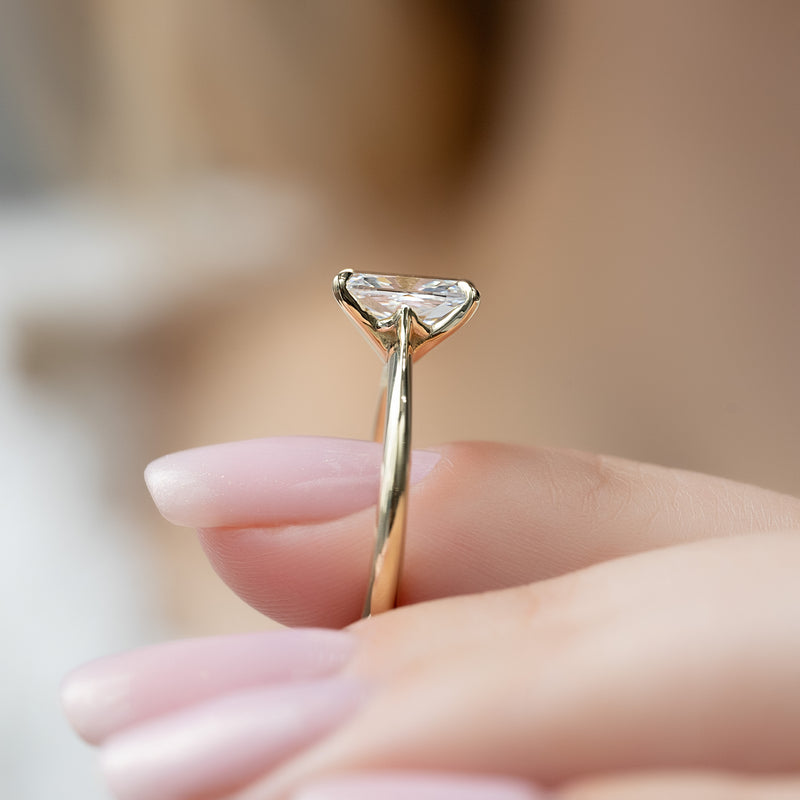 The Katelyn Set With A 2 Carat Elongated Cushion Lab Diamond