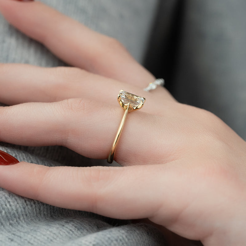 The Katelyn Set With A 2 Carat Emerald Lab Diamond