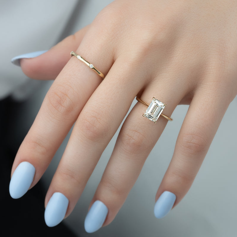 The Katelyn Set With A 2 Carat Emerald Lab Diamond