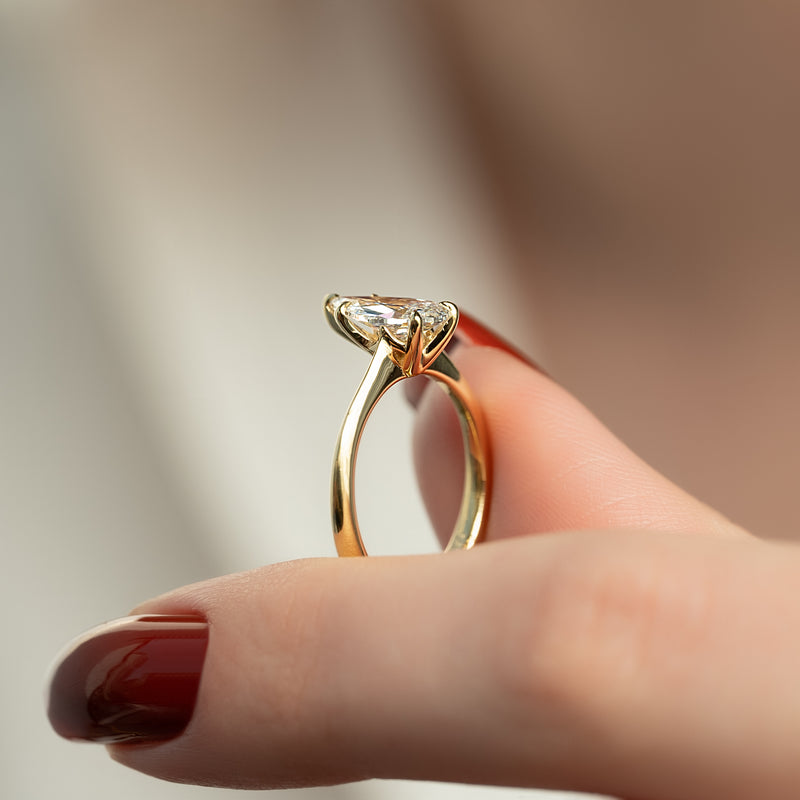 The Katelyn Set With A 2 Carat Pear Lab Diamond