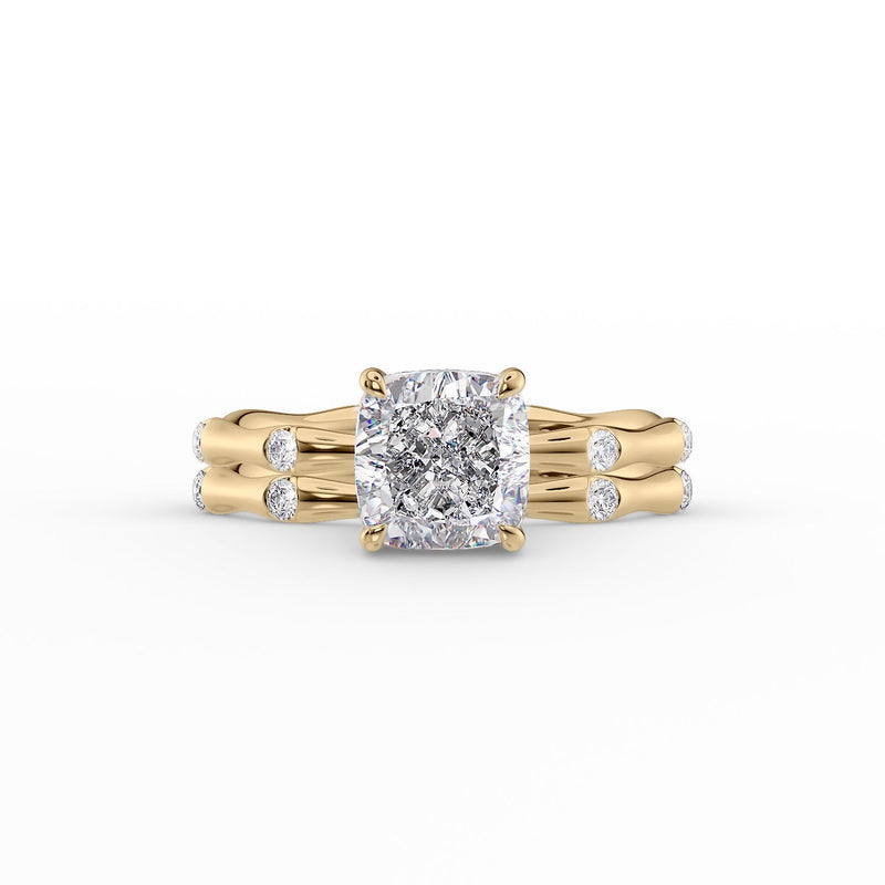 The Samantha Set With A 2 Carat Cushion Lab Diamond