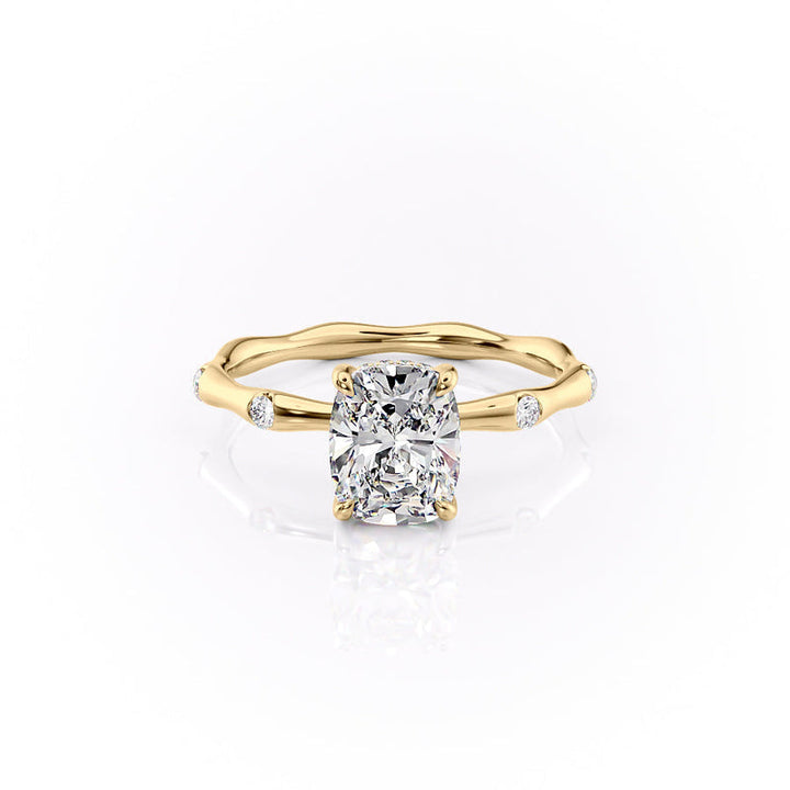 The Samantha Set With A 2 Carat Elongated Cushion Lab Diamond