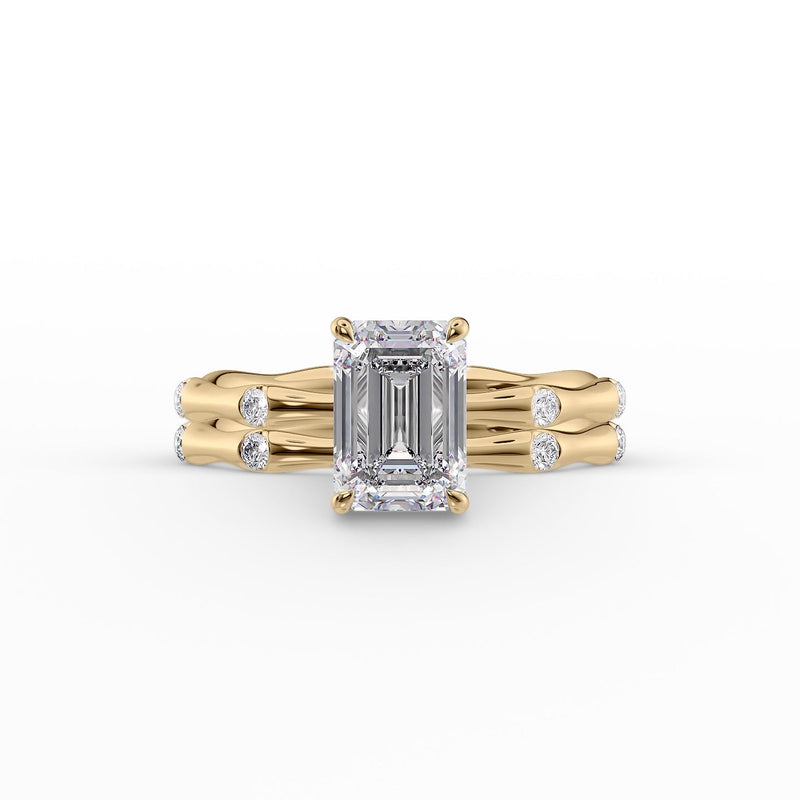 The Samantha Set With A 2 Carat Emerald Lab Diamond